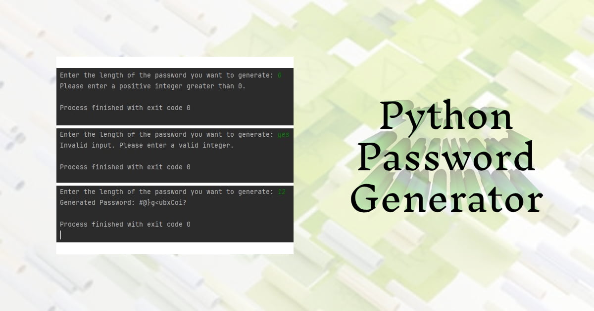 Password Generator With Python